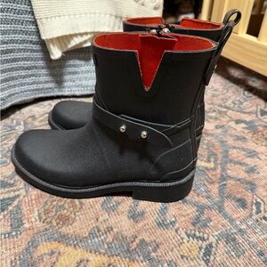 rag & bone Black and Red Rain Boots